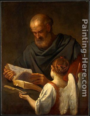 Saint Matthew and the Angel painting - Simone Cantarini Saint Matthew and the Angel art painting